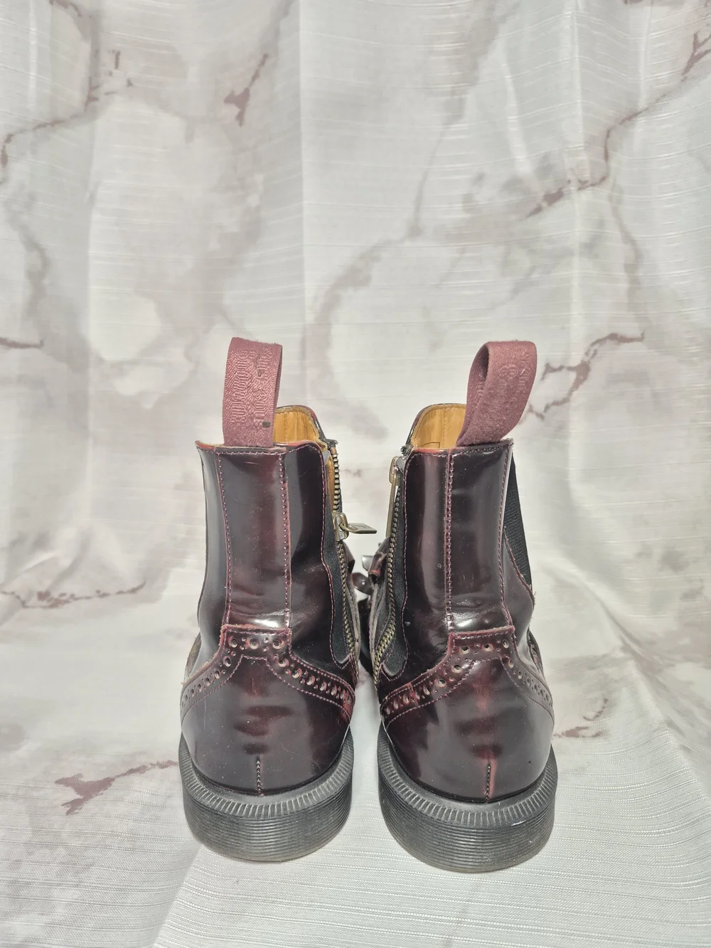 Dr. Martens TINA Burgundy Leather Ankle Booties. - Picture 6 of 8